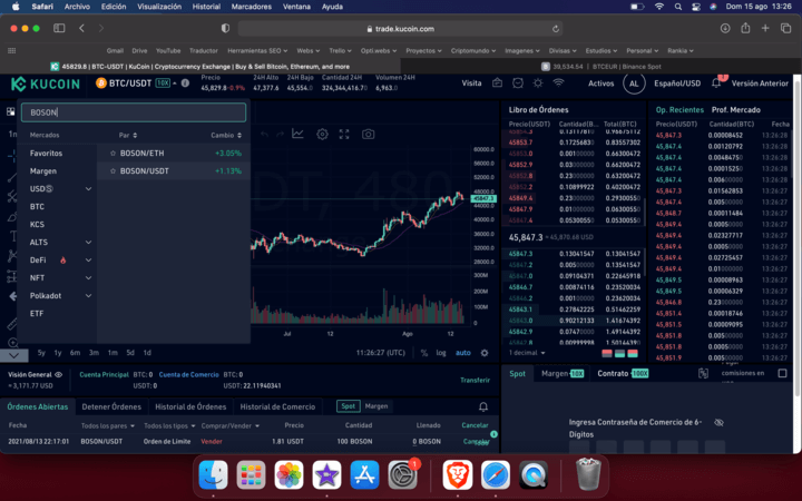 eleguimos el para boson-usdt